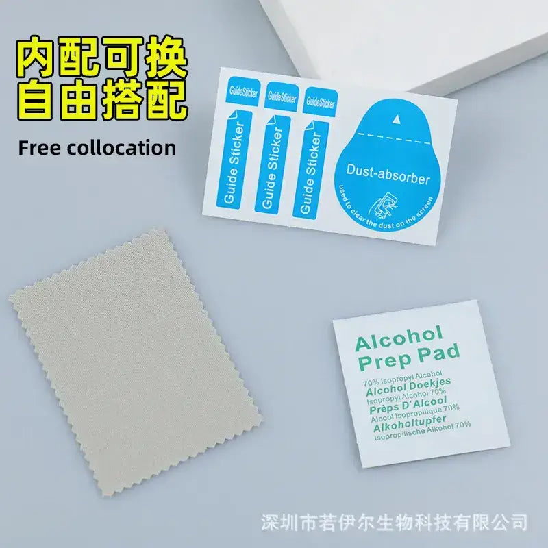 6 in 1 Professional Mobile Tempered Glass Cleaning Kit - Alcohol Wipes + Dust Absorber + Cleaning Cloth